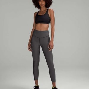 NWT Lululemon Base Pace High-Rise Tight 25" *Two-Tone RibbedBlack / Gull Grey